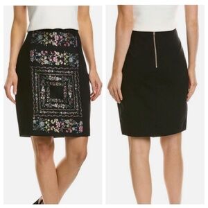 Ted Baker Annasa black floral pencil skirt 8